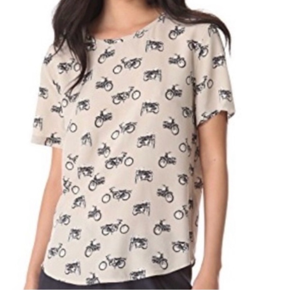 Equipment - Motorcycle print - silk top